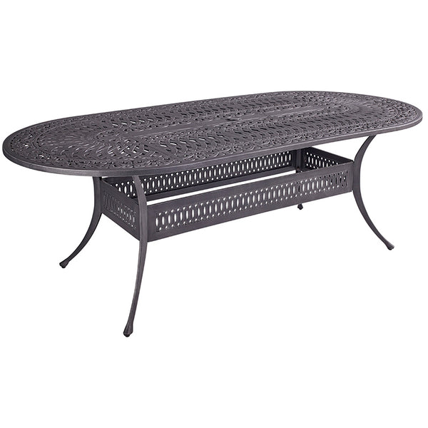 Hartman Capri 6 Seat Outdoor Dining Set in Antique Grey with Oval Table, Parasol & Base image 4