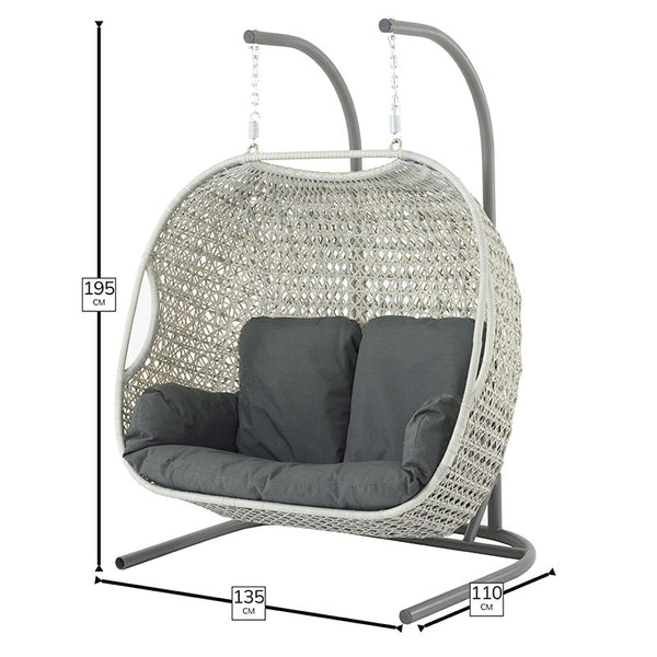 Bramblecrest Monterey Double Hanging Cocoon in Dove Grey Rattan image 6