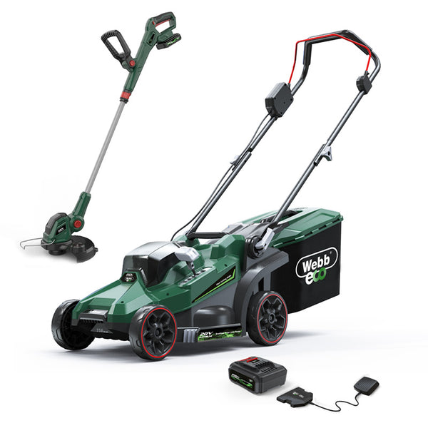 Webb Eco 20V 33cm / 13" Cordless Rotary Lawn Mower and 25cm Line Trimmer image 0