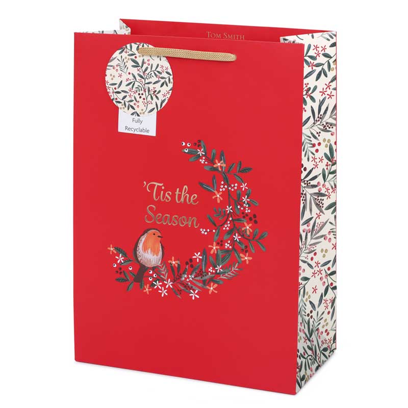 Tom Smith Festive Foliage Large Gift Bag image 0
