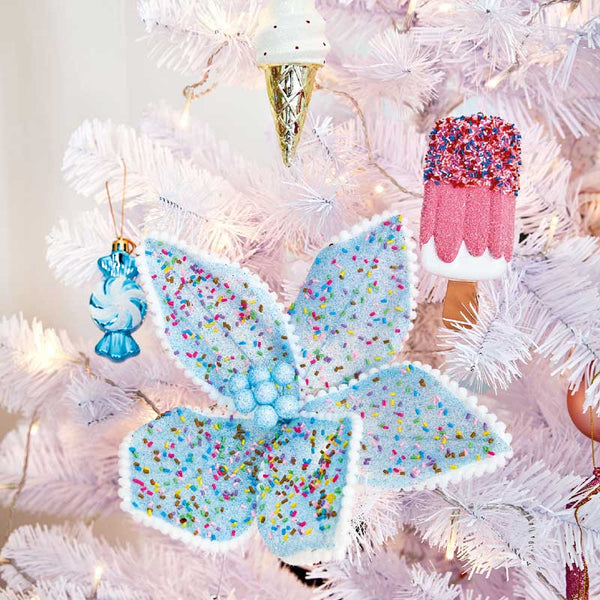 Everlands Pastel Sprinkles Poinsettia Clip (Assorted Designs) image 1