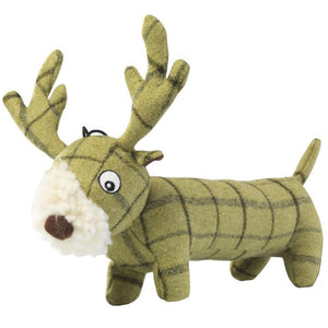 House of Paws Tweed Plush Long Stag Dog Toy image 0