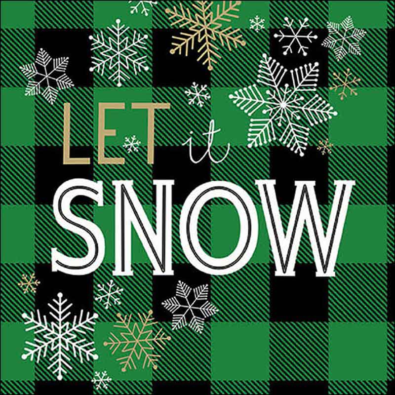 Ambiente Paper Napkins - Let It Snow Green (Pack of 20) image 0
