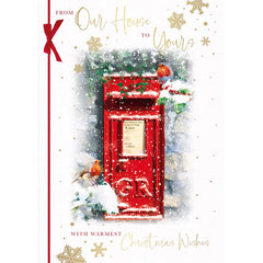 Words N Wishes Red Postbox Christmas Card image 0