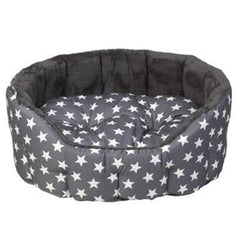 House of Paws Stars Oval Pet Bed Grey image 0