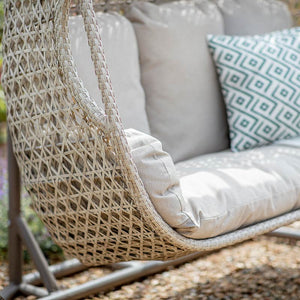 Bramblecrest Chedworth Triple Hanging Cocoon Chair in Sandstone Weave image 3