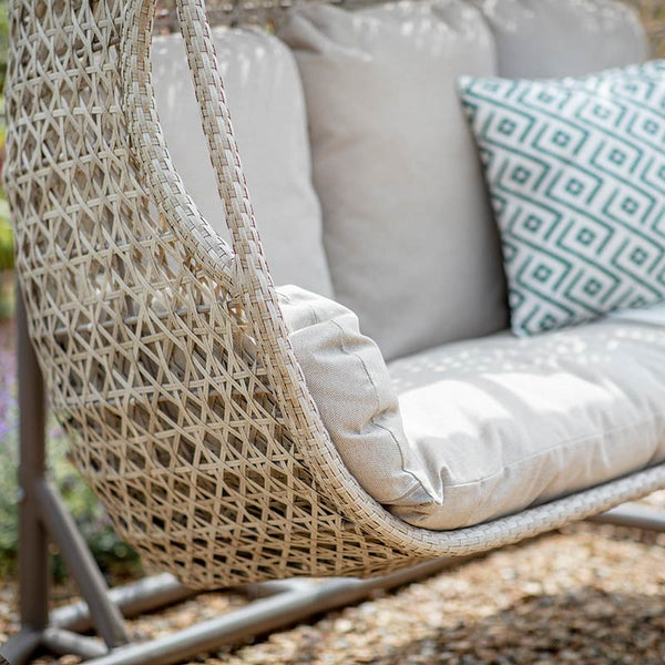 Bramblecrest Chedworth Triple Hanging Cocoon Chair in Sandstone Weave image 3
