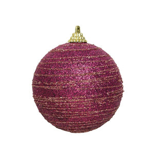 Decoris Foam Bauble with Glitter Lines in Magnolia image 0