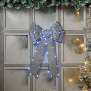 Festive Battery-Operated Lit Bow image 2