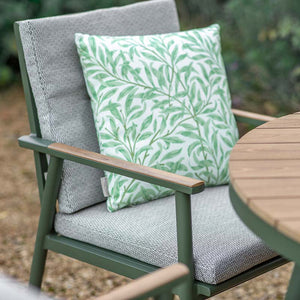 Bramblecrest RHS Wisley 4 Seat Round Dining Set in Sage with Parasol &amp; Base image 2