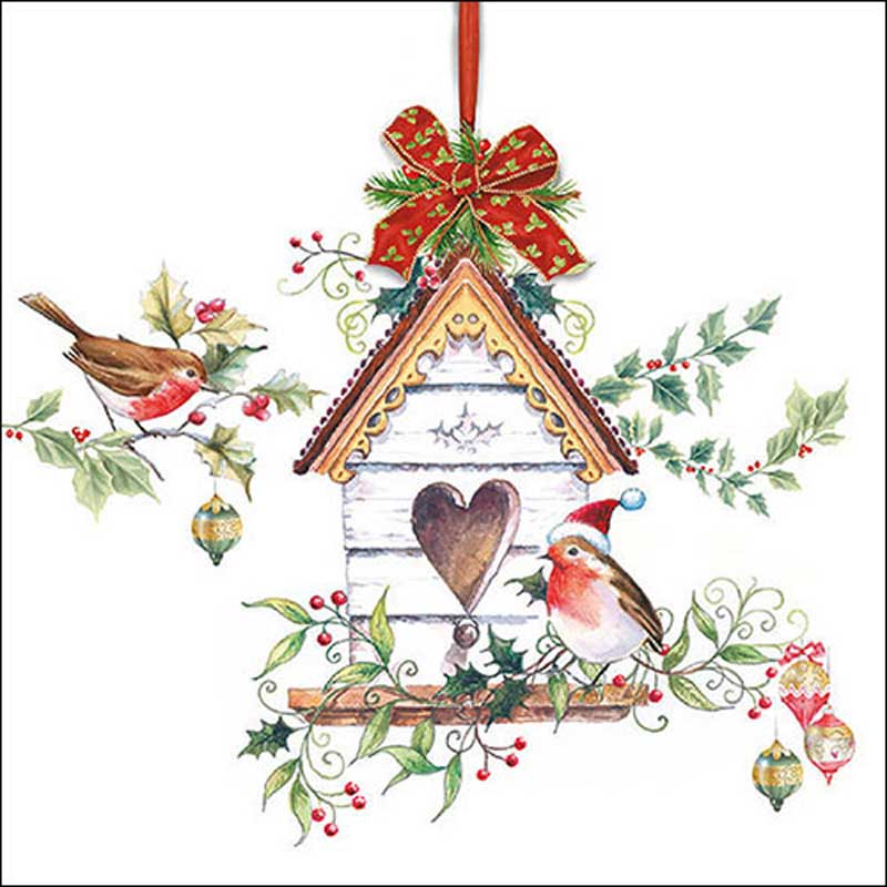 Ambiente Paper Napkins - Xmas Birdhouse (Pack of 20) image 0