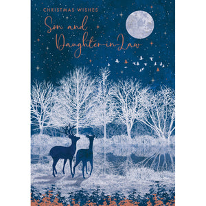 Nigel Quiney Moonlit Deer Son & Daughter-In-Law Christmas Card image 0