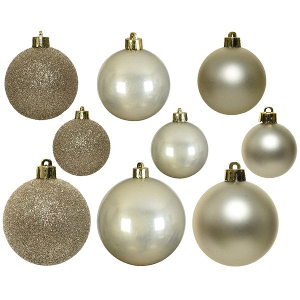 Decoris Shatterproof Baubles in Pearl (Pack of 30) image 1