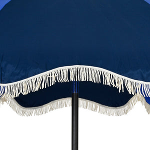 Round 2.5m Fringed Crank &amp; Tilt Garden Umbrella Parasol - Blue image 3