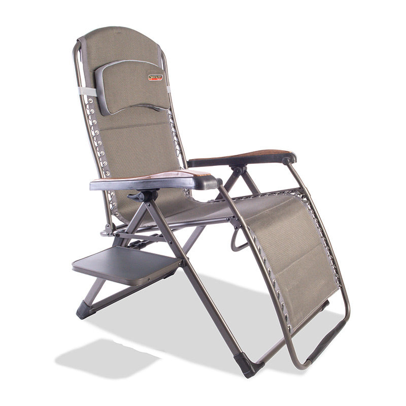 Quest Elite Naples Pro Relax XL Outdoor Chair in Grey with Side Table &amp; Headrest image 0