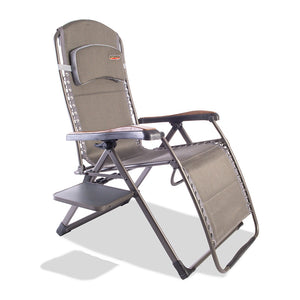 Quest Elite Naples Pro Relax XL Outdoor Chair in Grey with Side Table &amp; Headrest image 0