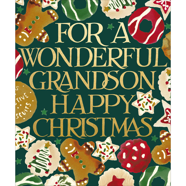 Woodmansterne Christmas Biscuits Grandson Christmas Card image 0