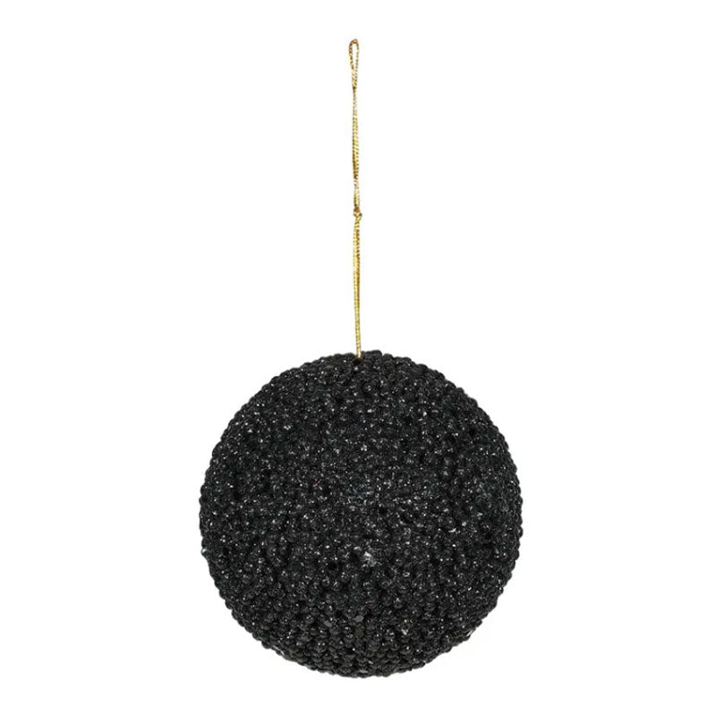 APAC Black Glitter Beaded Bauble image 0