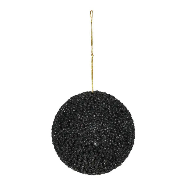 APAC Black Glitter Beaded Bauble image 0