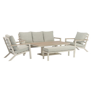 Bramblecrest Zurich 7-Seat Lounge Set in Mocha with Height-Adjustable Table image 7