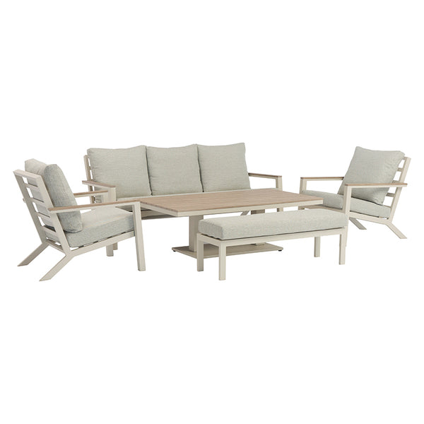 Bramblecrest Zurich 7-Seat Lounge Set in Mocha with Height-Adjustable Table image 7