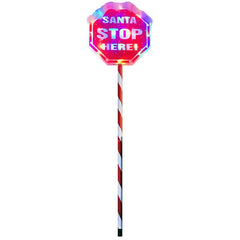 Festive Lit Santa Stop Here Sign image 0