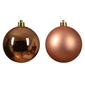 Decoris Shatterproof Baubles in Red Copper (Pack of 6) image 1