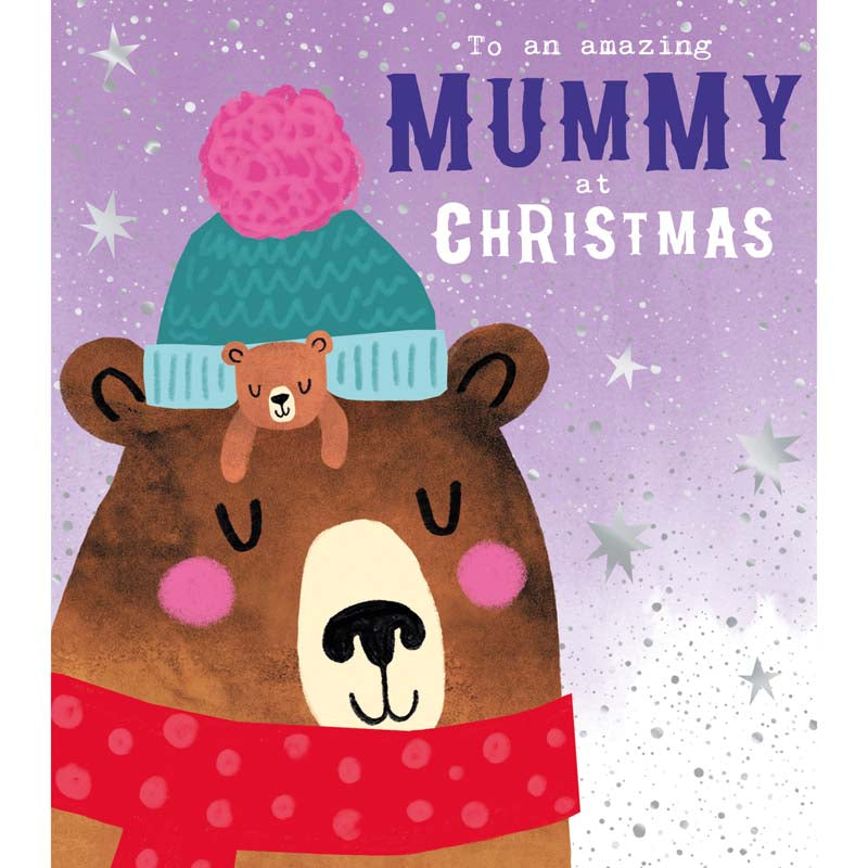 Pigment Mummy Bear With Cub Christmas Card image 0
