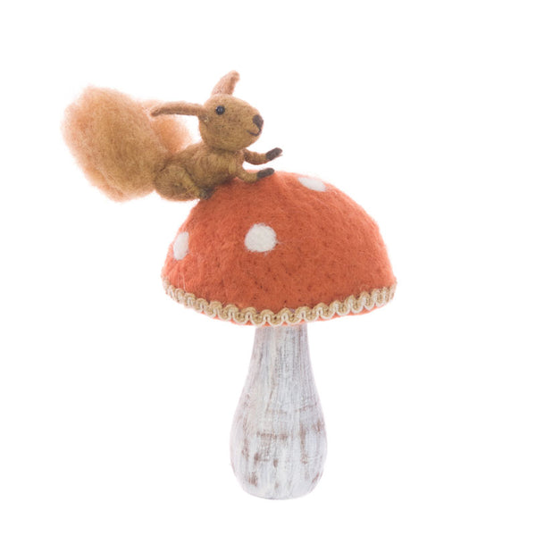 Floralsilk Felt Toadstool with Squirrel image 0