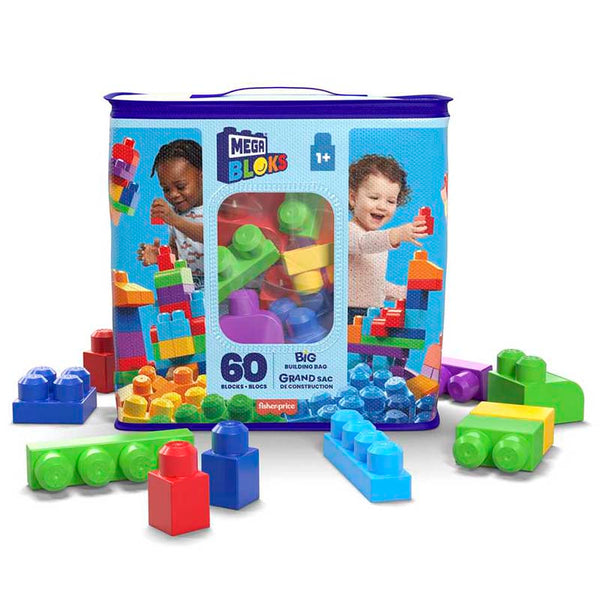 Mega Bloks First Builders Big Building Bag 60 Pieces Blue image 0