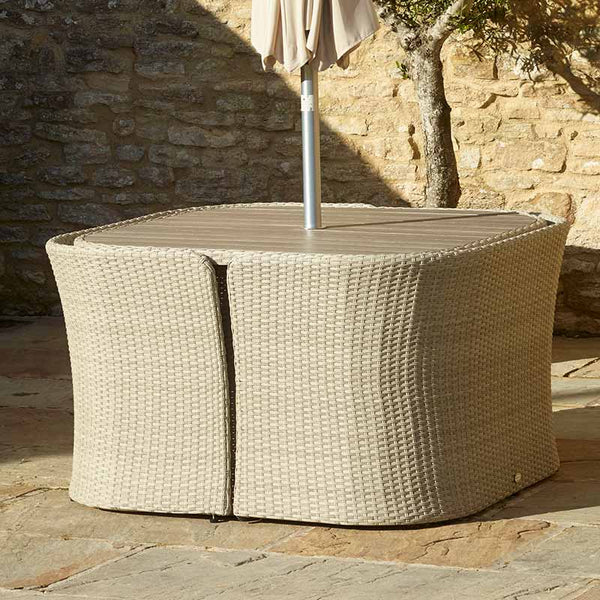Bramblecrest Tetbury Nutmeg Tree-Free Balcony Set with 2.5m Parasol &amp; 15kg Base image 1
