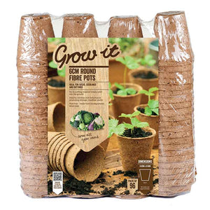 6cm Round Fibre Pots (96 Pack) image 0