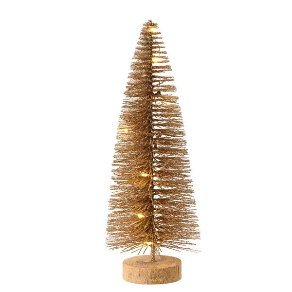 Lumineo Pre-Lit Gold Bristle Tree image 0
