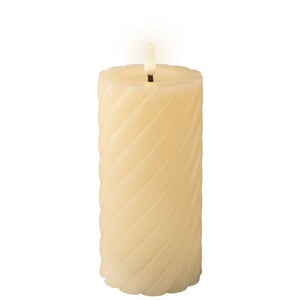 Lumineo Cream Wax LED Twisted Candle - 17cm image