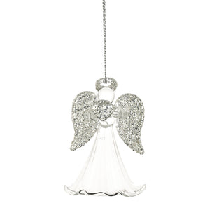 Weiste Glass Angel with Silver Glitter Wings image 0