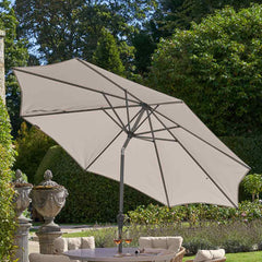 Platinum Riva 3m Round Crank & Tilt Parasol – Taupe image 0