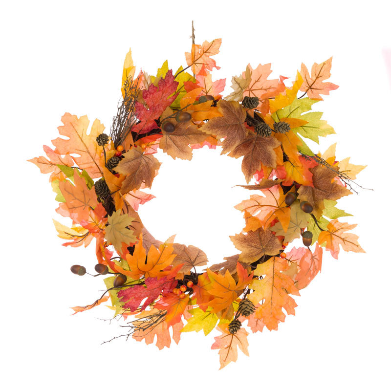 Floralsilk Autumn Maple Acorn Wreath image 0