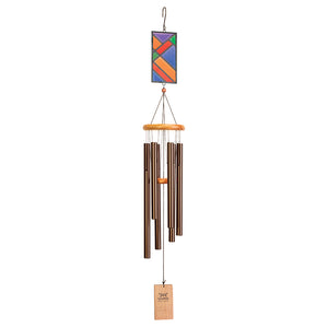 Symphony Bronze Wind Chime with Stained Glass Decoration, Size 86cm image 0