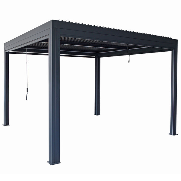 Supremo Belfort Grey Rectangular Pergola with Curtains & LEDs (4m x 3m) image 12
