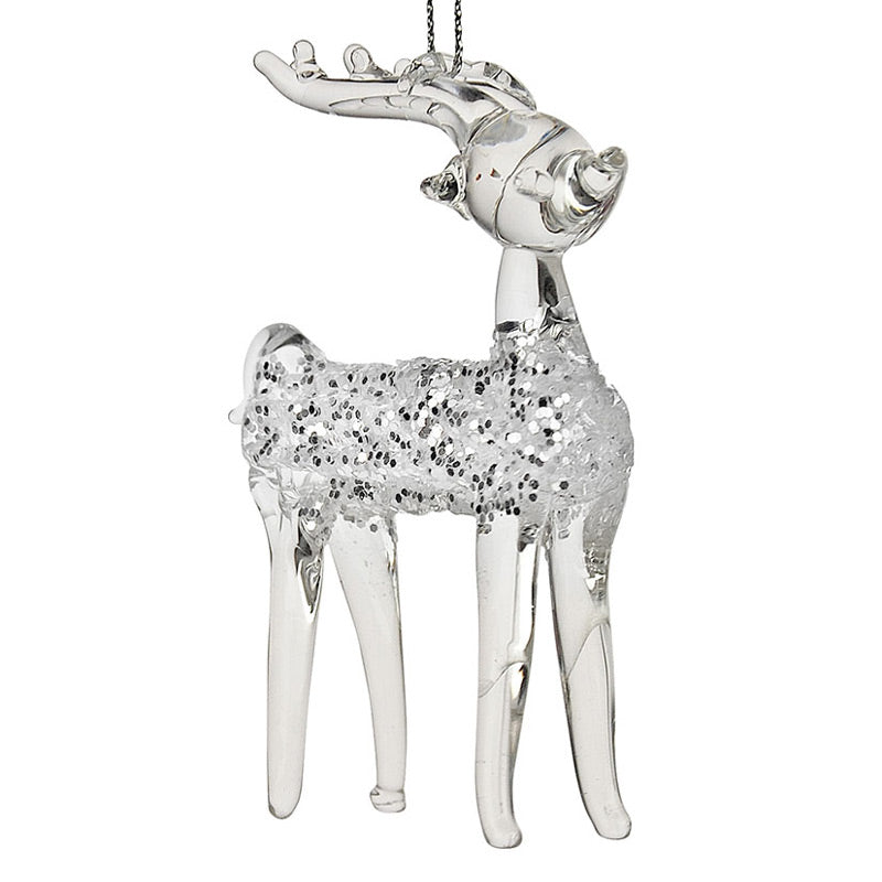 Weiste Glass Deer with Silver Glitter image 0