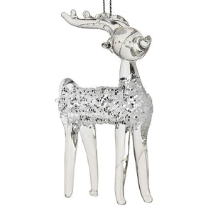Weiste Glass Deer with Silver Glitter image 0