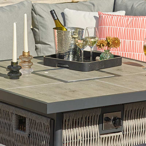 Bramblecrest Mauritius Corner Set with Firepit Table image 2