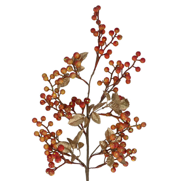Gisela Graham Orange Berry &amp; Leaf Spray (64cm) image 0