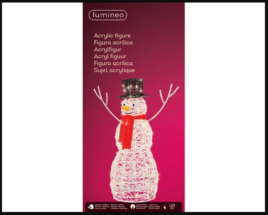 Lumineo LED Flashing Soft Acrylic Snowman image 1