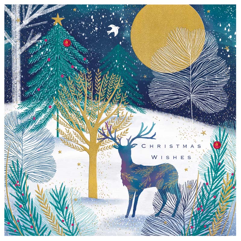 Rachel Ellen Deer Scene Christmas Card image 0