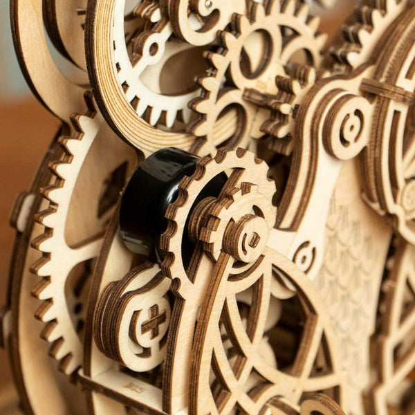 Robotime Owl Clock Mechanical Gears 3D Wooden Puzzle image 3