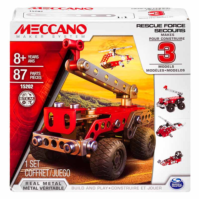 Meccano, Rescue Squad 3 Model Set, STEM Model Building Kit, Ages 8+ image 0