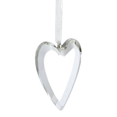 Weiste Glass 'Crystal' Heart with Organza Ribbon image 0