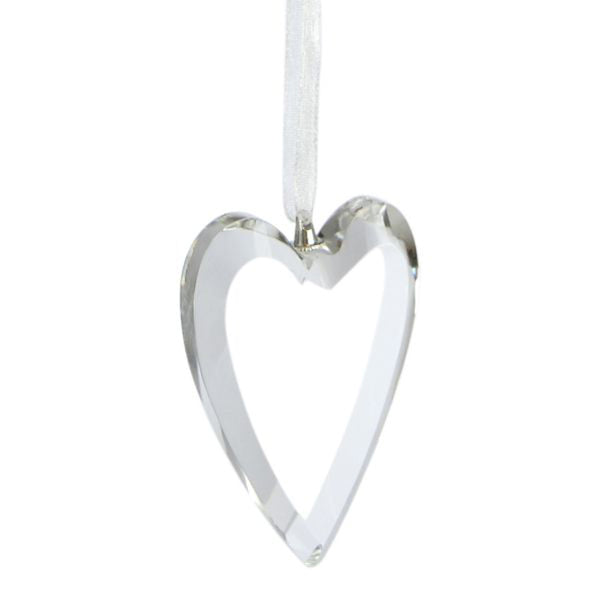 Weiste Glass 'Crystal' Heart with Organza Ribbon image 0