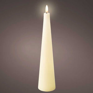 Lumineo Cream Wax LED Cone Candle image 1